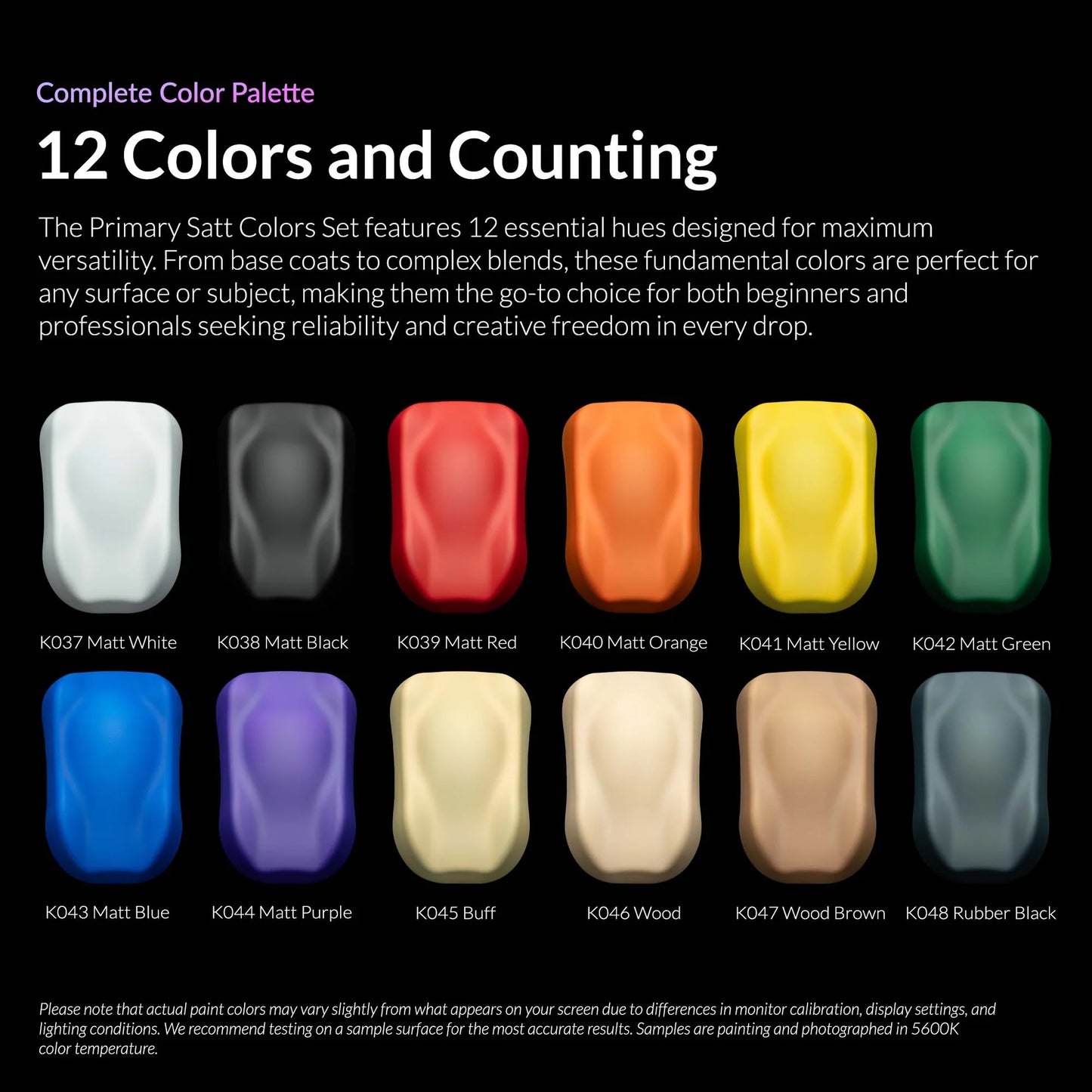 Kaleido ColorWorks 12 Matt Primary Colors Set
