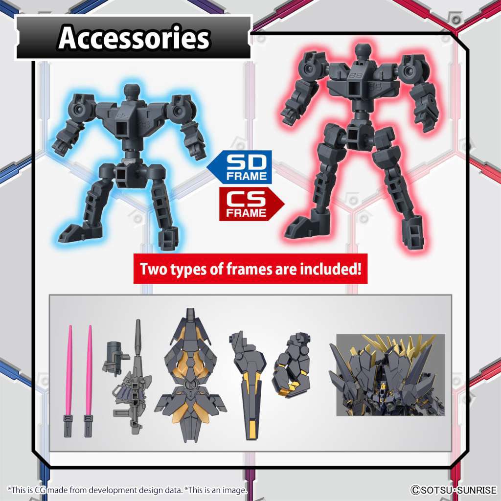 SD Gundam Cross Silhouette Unicorn Gundam 02 Banshee (Destroy Mode) & Banshee Norn Parts Set