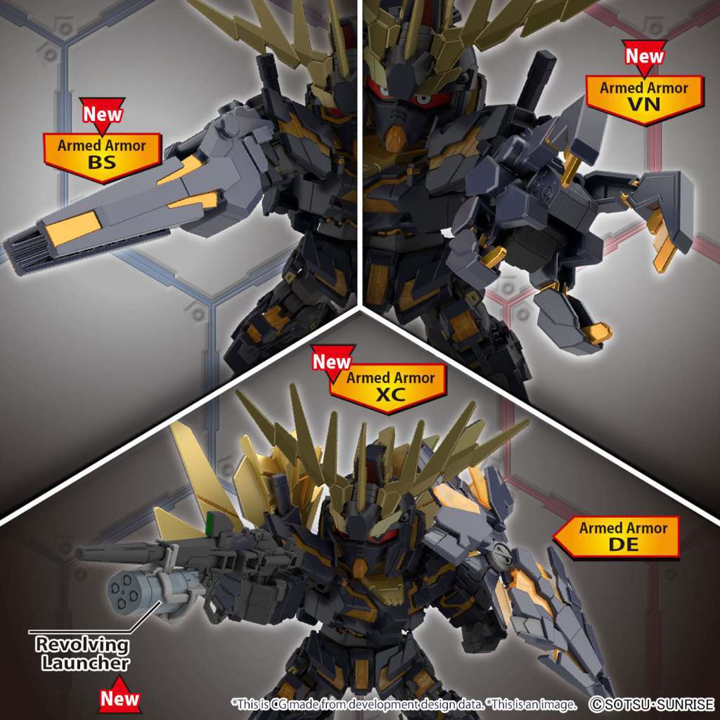 SD Gundam Cross Silhouette Unicorn Gundam 02 Banshee (Destroy Mode) & Banshee Norn Parts Set
