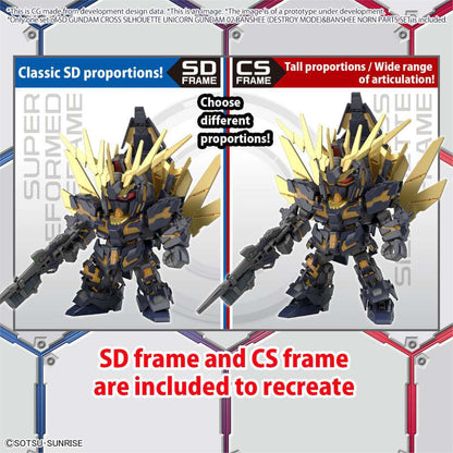 SD Gundam Cross Silhouette Unicorn Gundam 02 Banshee (Destroy Mode) & Banshee Norn Parts Set